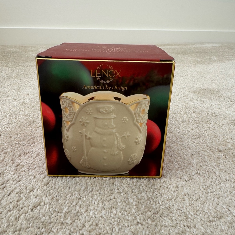Lenox Christmas Merry Lights Snowman Votive, 3.5”
